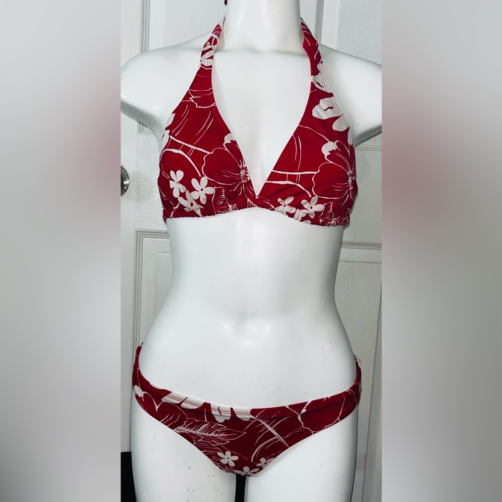 Mia Do Brasil Beach Wear Red/White Floral Bikini Set size Large